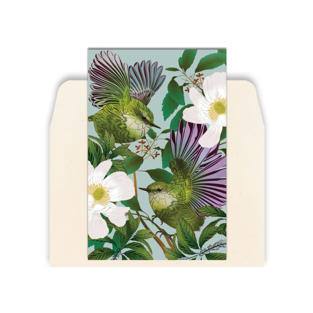 flox greeting card titipounamu