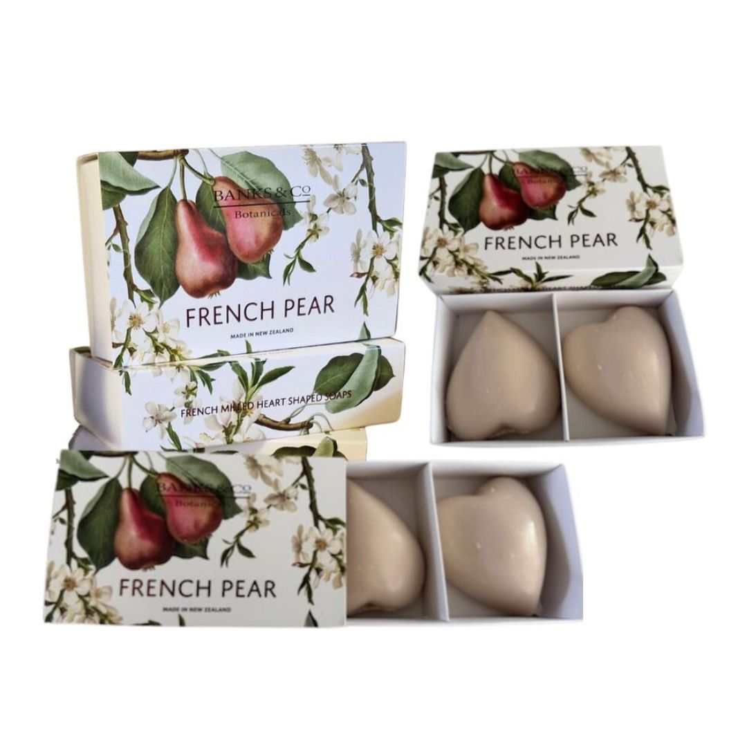 banks and co french pear heart soap twin giftpack