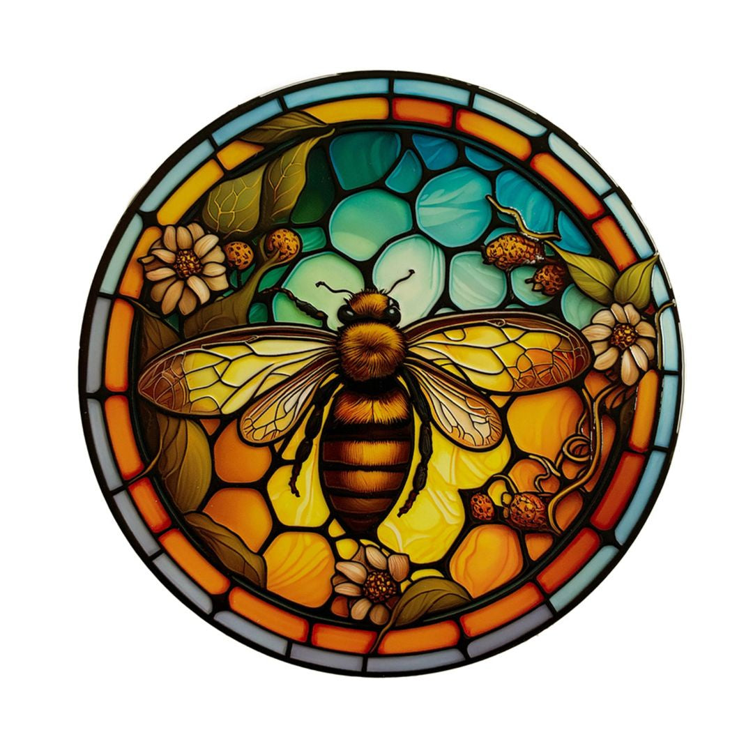 bee trivet round ceramic cork 20cm