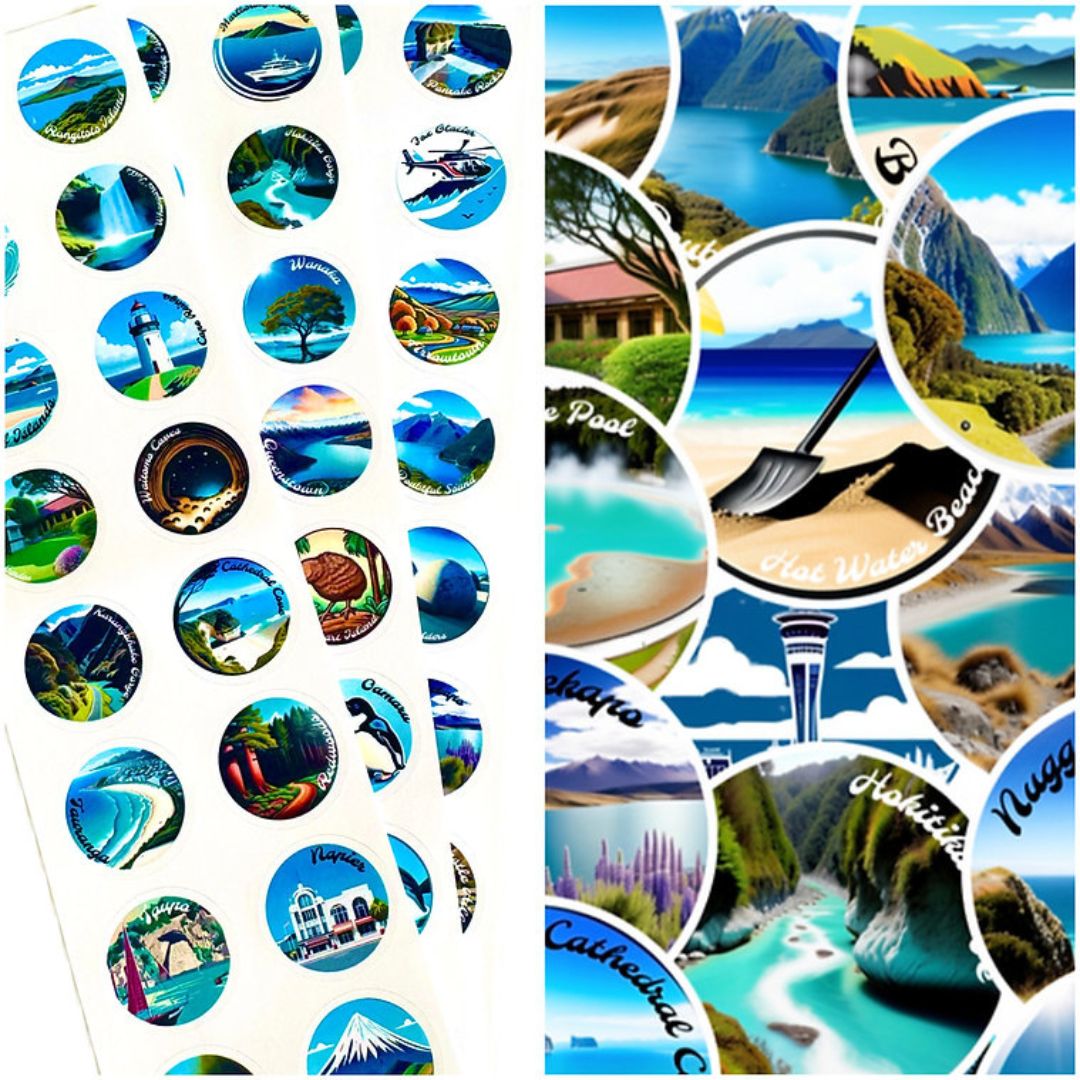 kiwikool new zealand bucket list bottle stickers