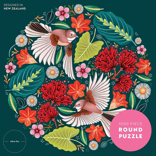 chirpy fantails catherine marion jigsaw puzzle round 1000 pieces