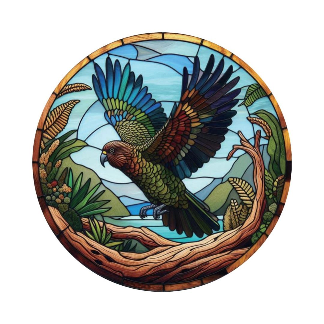 stained glass hanging 30cm kea