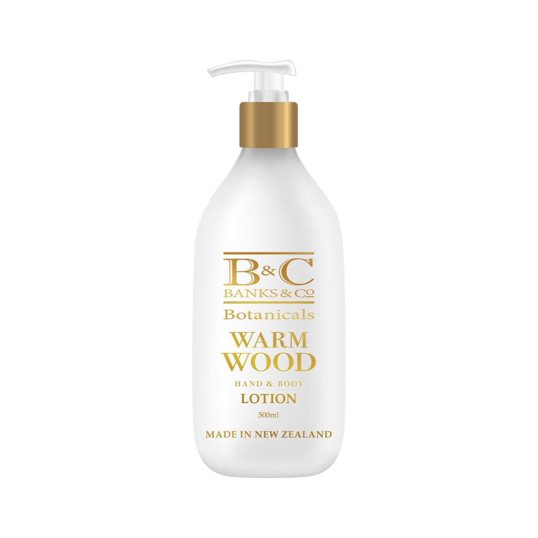 banks warm wood hand body lotion 500ml