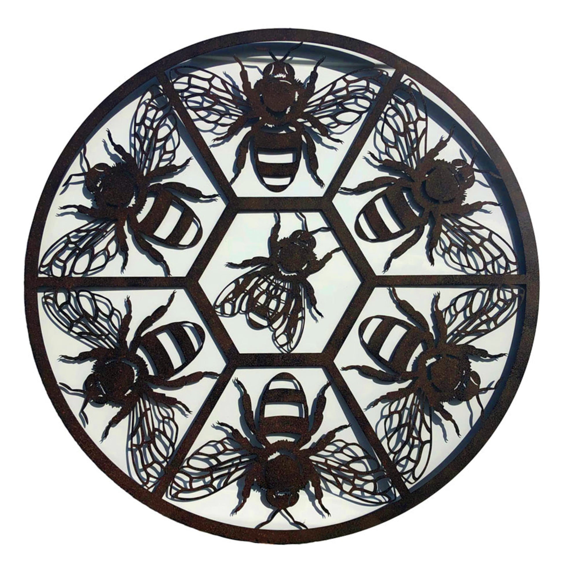 bee circle wall art 85cm