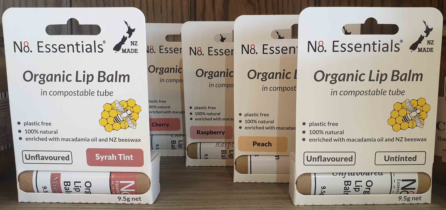 no8 organic lip balm range