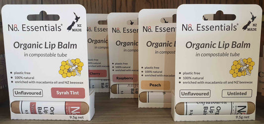 no8 organic lip balm range
