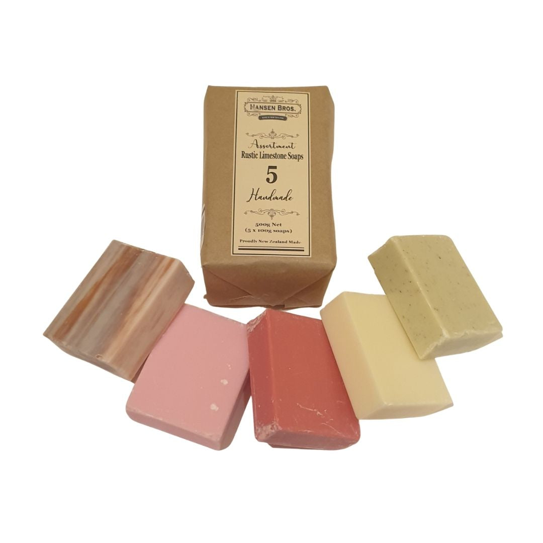 hansen bros handmade rustic limestone soap 5-pack