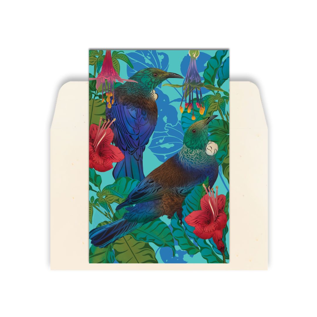 flox greeting card tui puriri