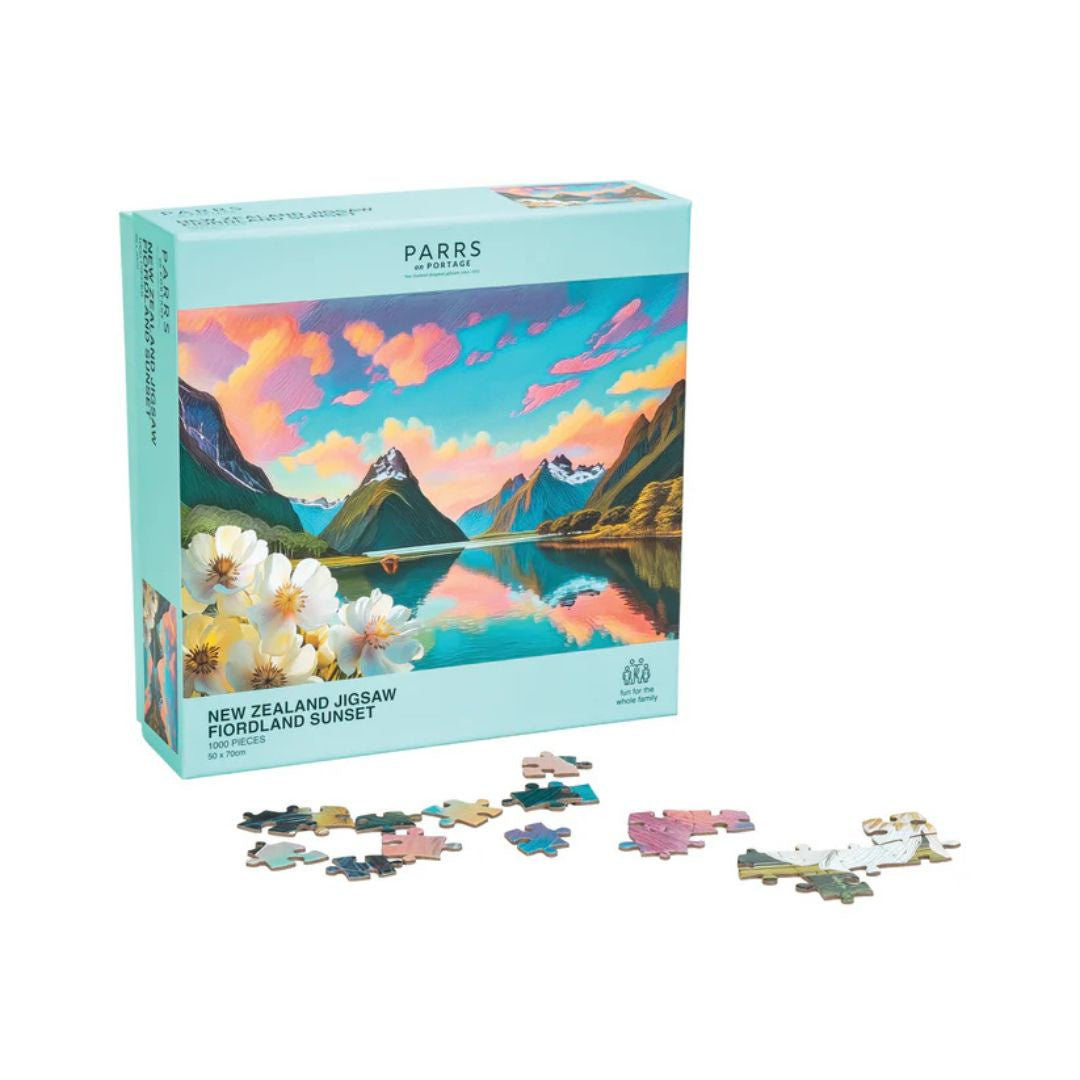 parrs on portage jigsaw puzzle 1000 pieces fiordland sunset