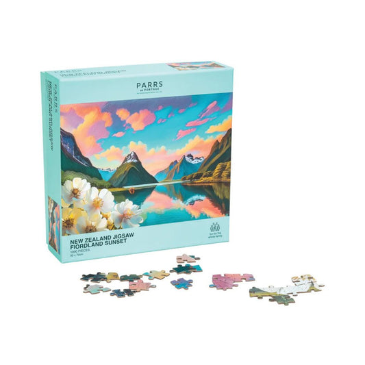 parrs on portage jigsaw puzzle 1000 pieces fiordland sunset