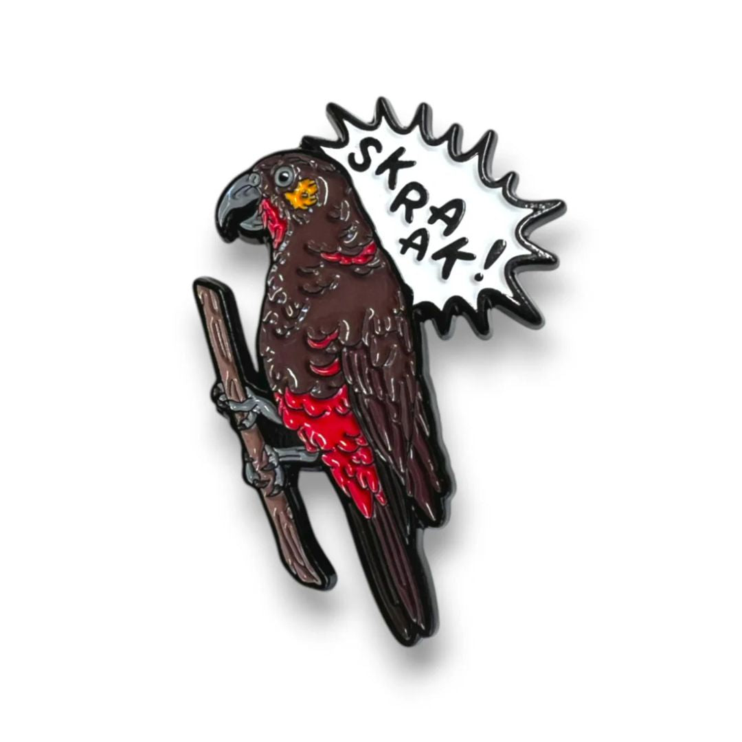 pepper raccoon pin aotearoa wild kaka