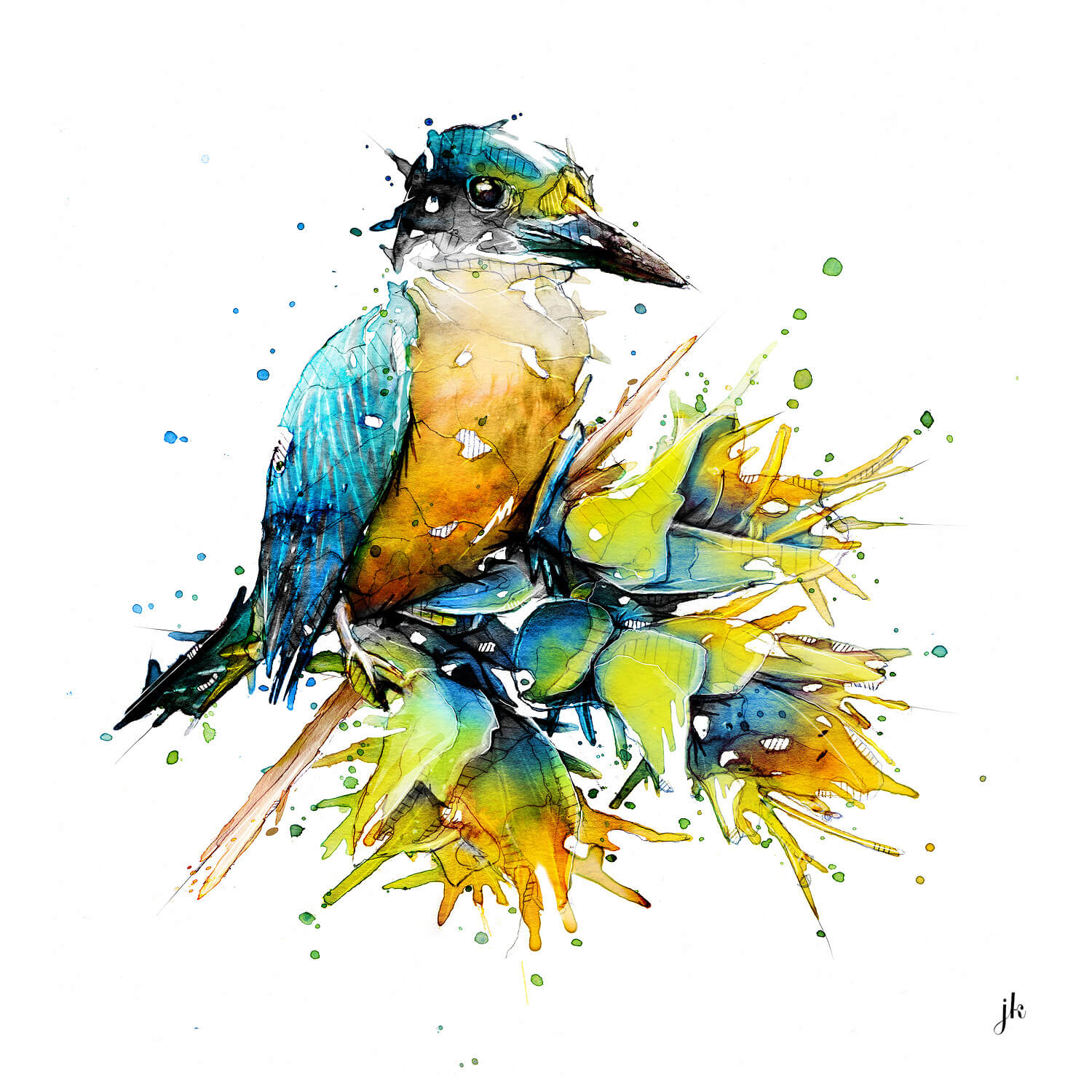 jeremy kyle art watercolour kingfisher