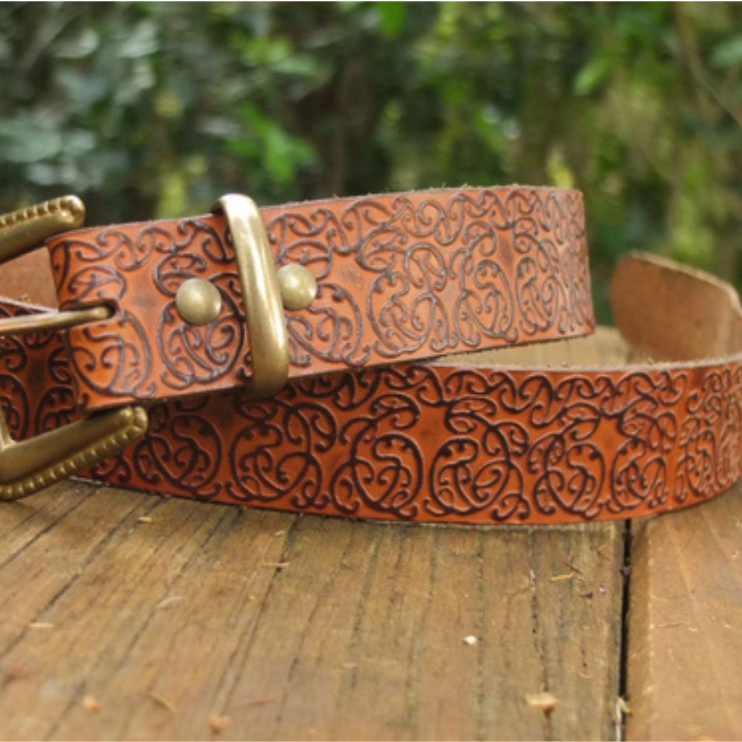 leather belt tan koru