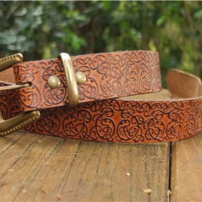 leather belt tan koru