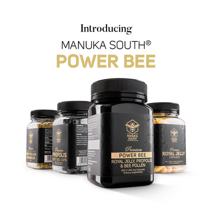 manuka south power bee royal jelly propolis pollen capsules 250x450mg
