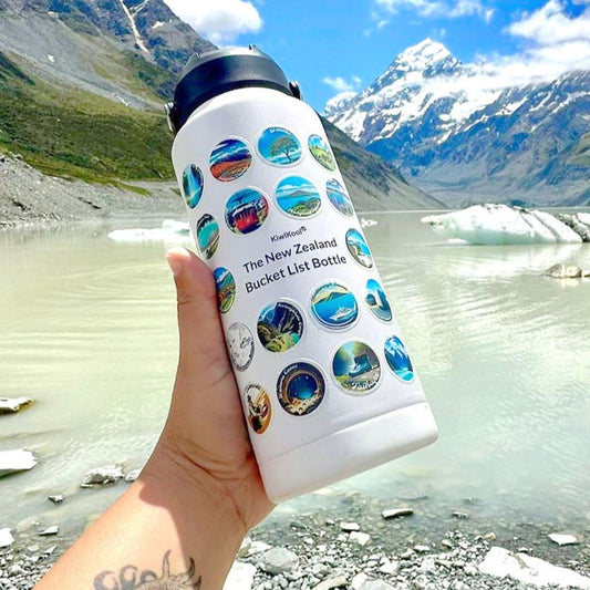 kiwikool new zealand bucket list bottle stickers