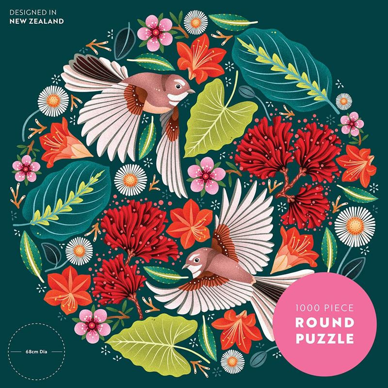 chirpy fantails catherine marion jigsaw puzzle round 1000 pieces