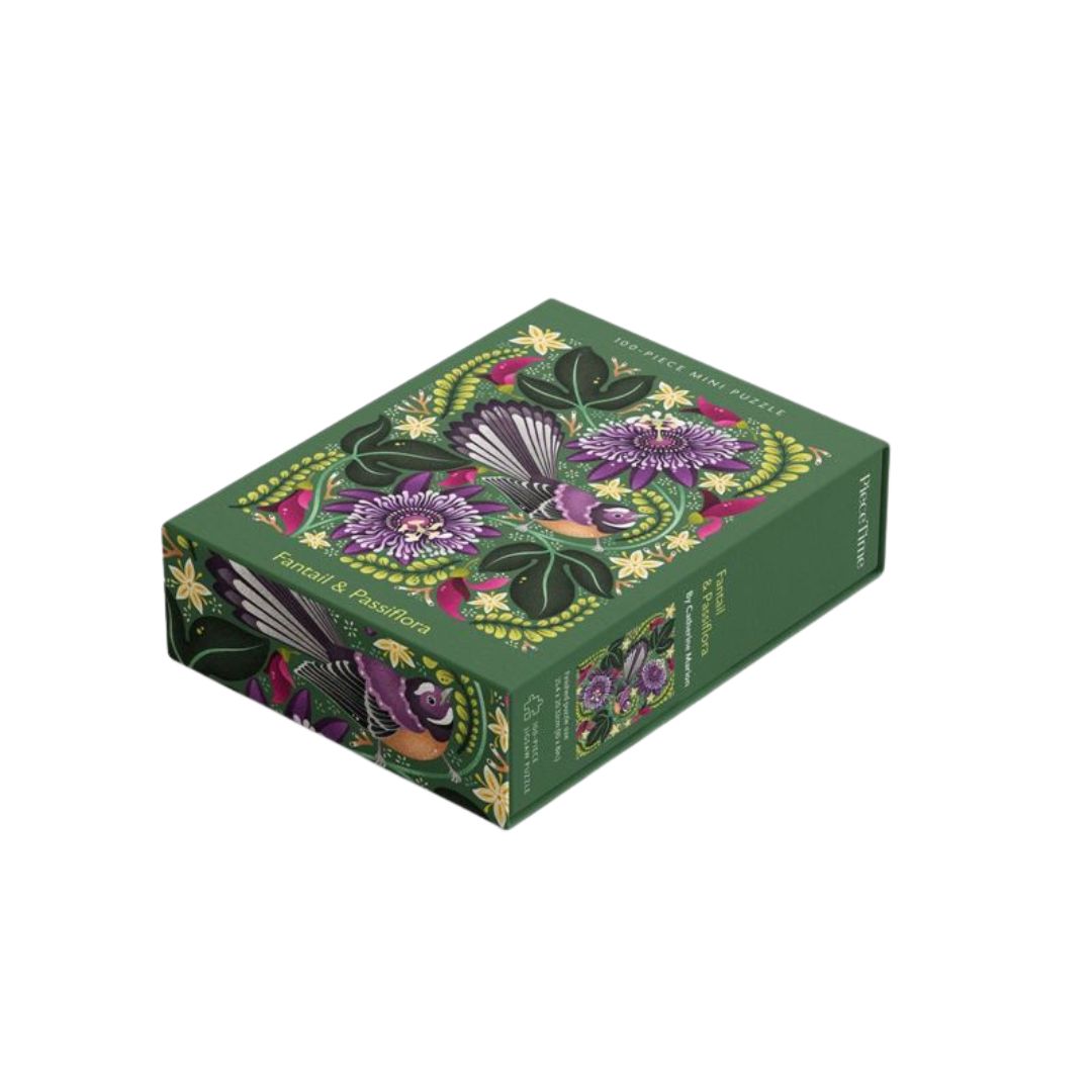 piece time jigaw puzzle 100 pieces piwakawaka fantail passiflora