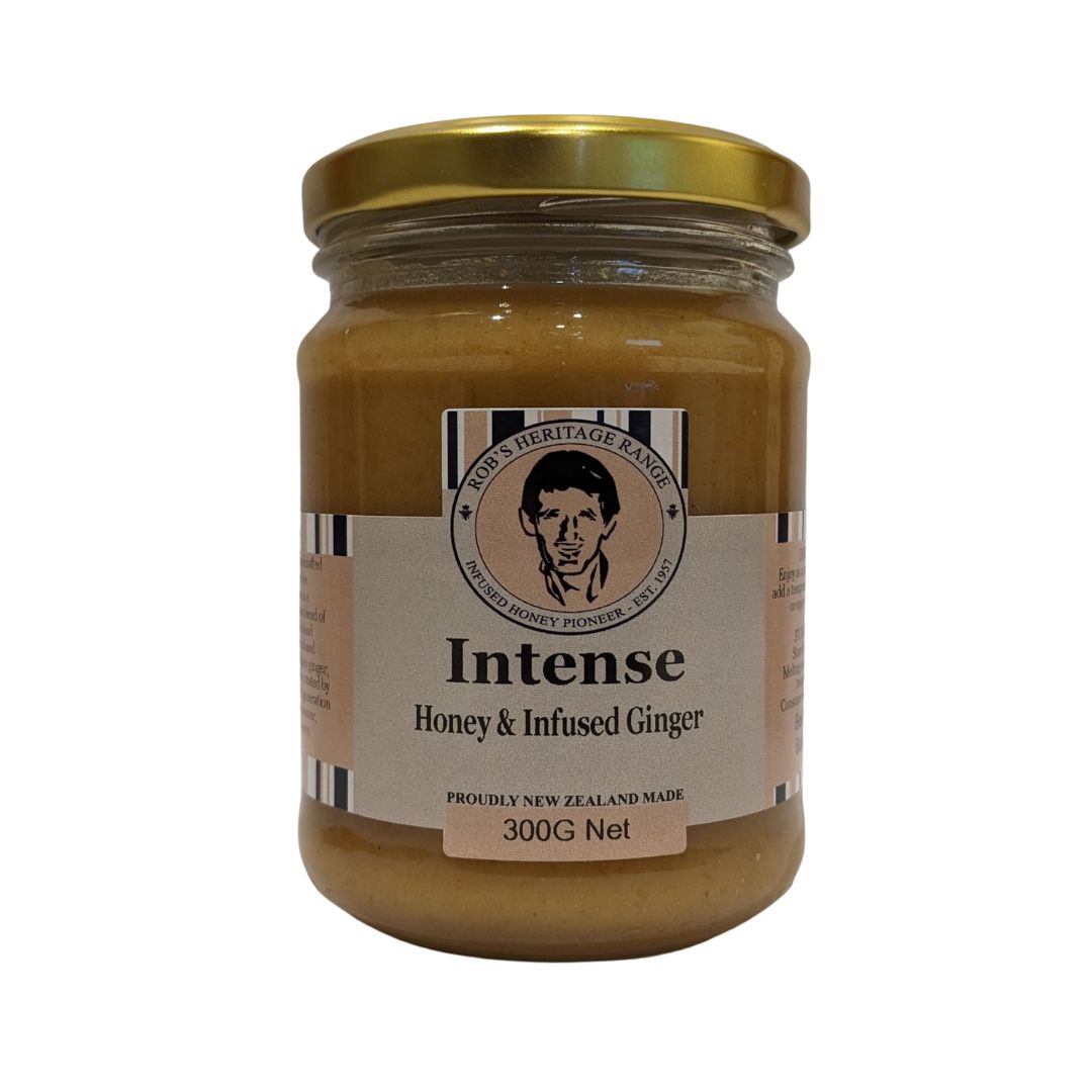 robs heritage range ginger bee intense honey spread 300g