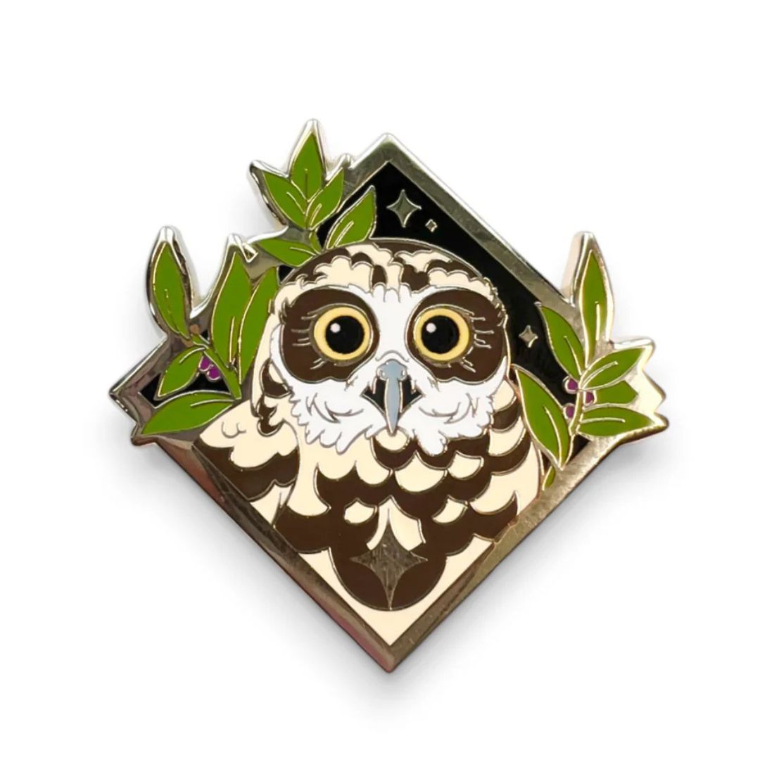 pepper raccoon pin aotearoa wild ruru owl