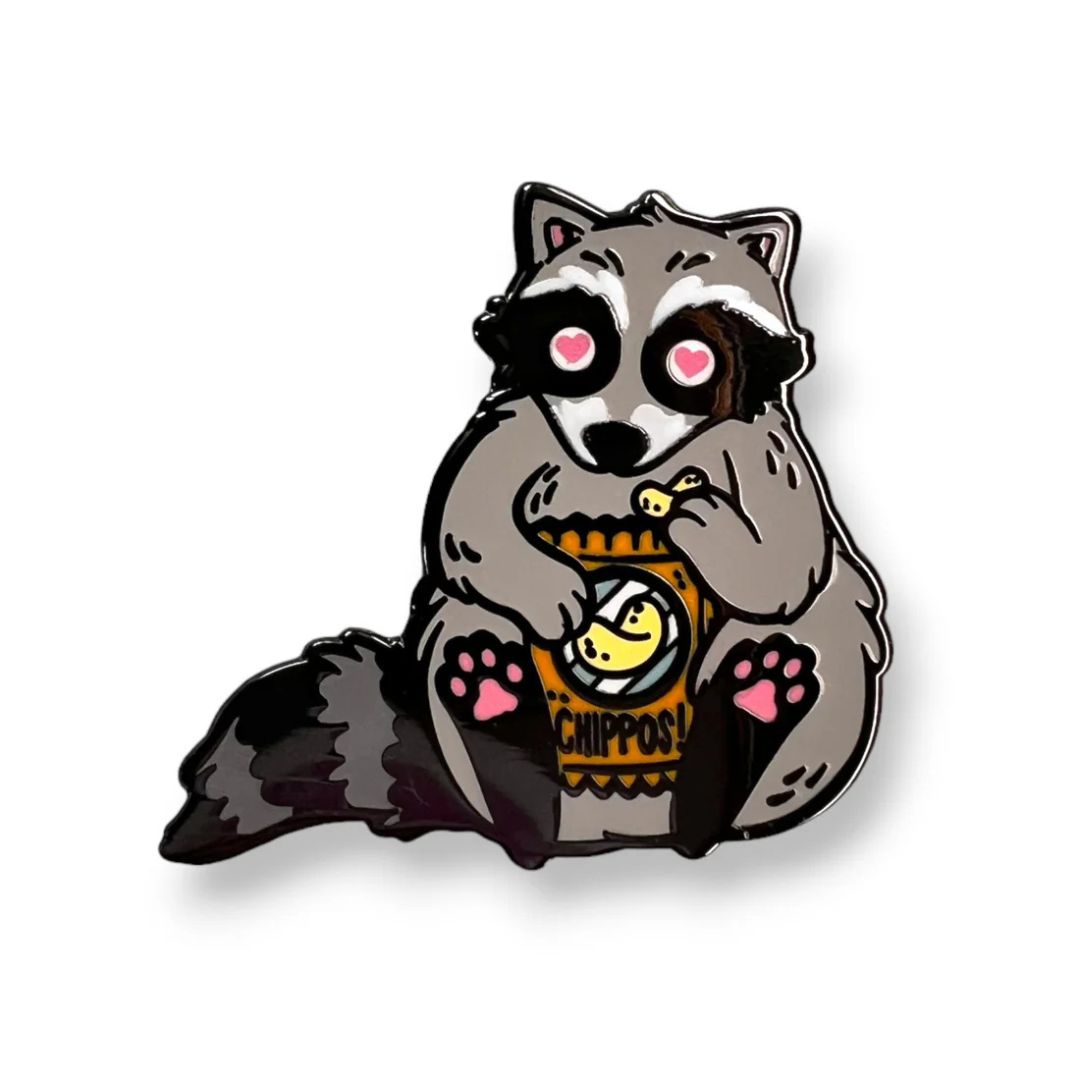 pepper raccoon pin aotearoa wild snacky boi raccoon