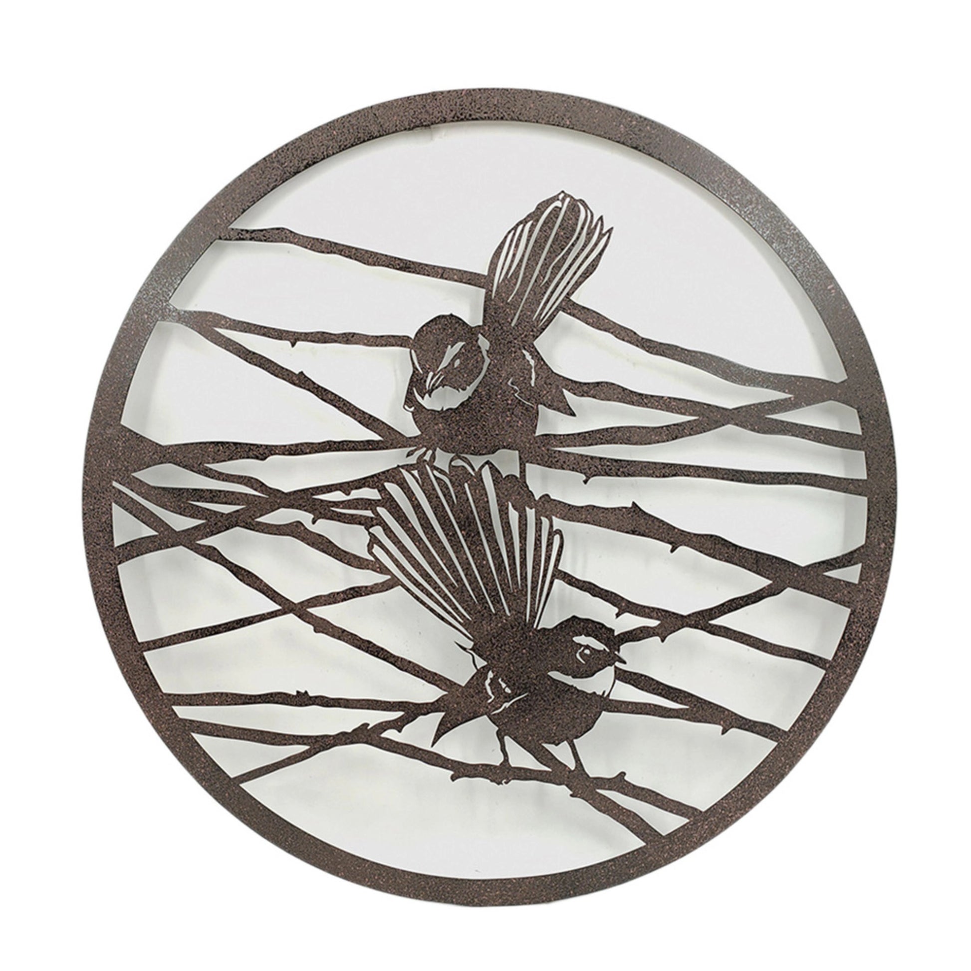 metal wall art 60cm fantails pair