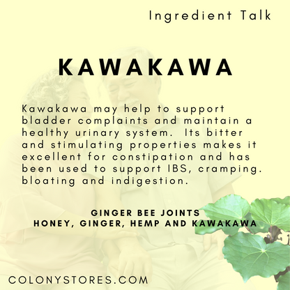 kawakawa leaf anti-inflammatory gingerbee joints