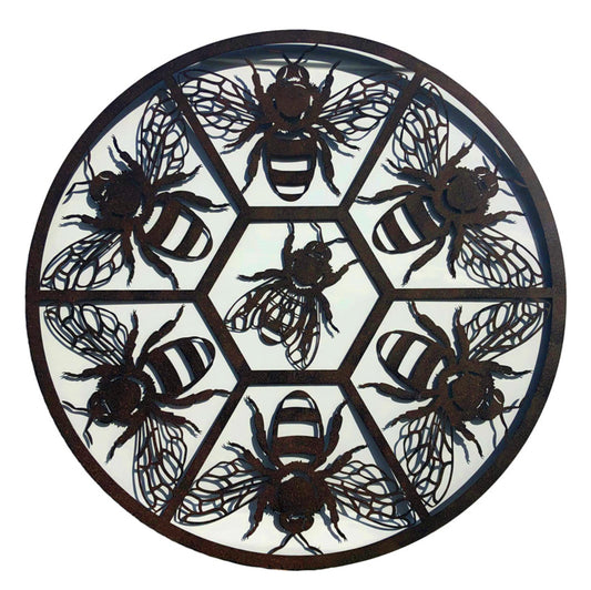 bee circle wall art 85cm