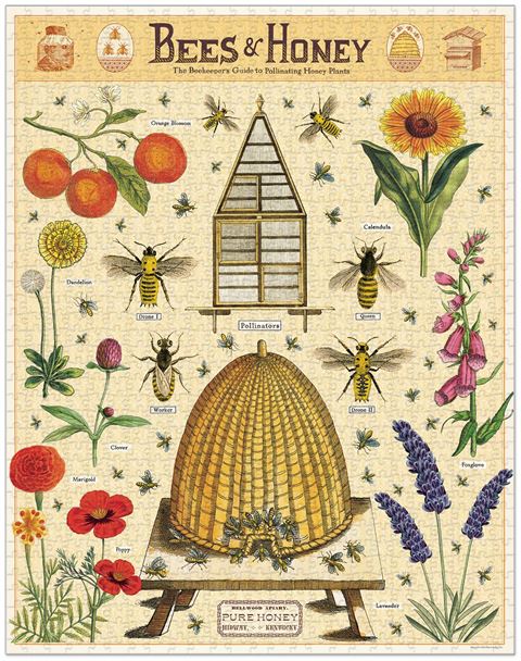cavallini vintage jigsaw puzzle bees honey