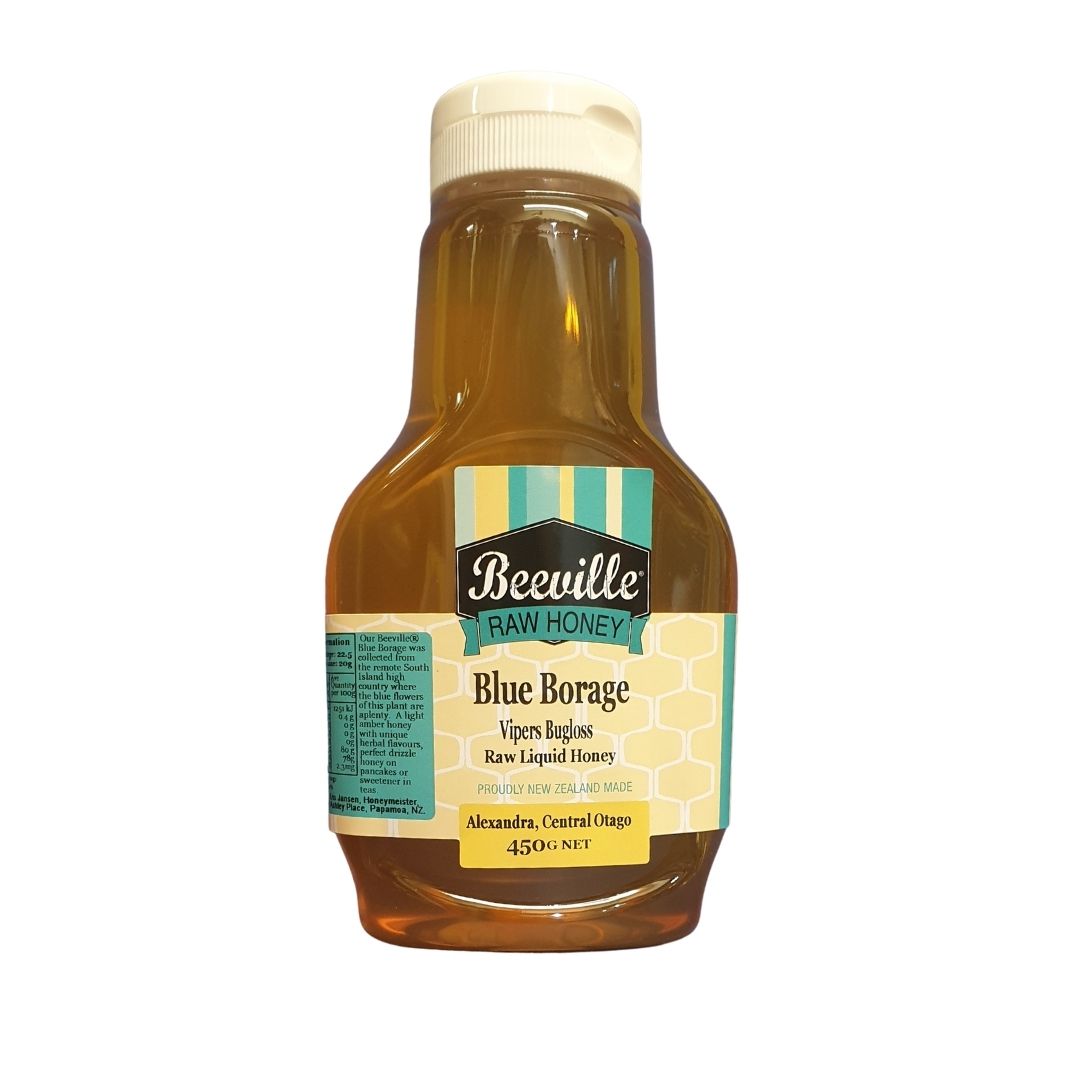 beeville raw honey blue borage liquid 450g