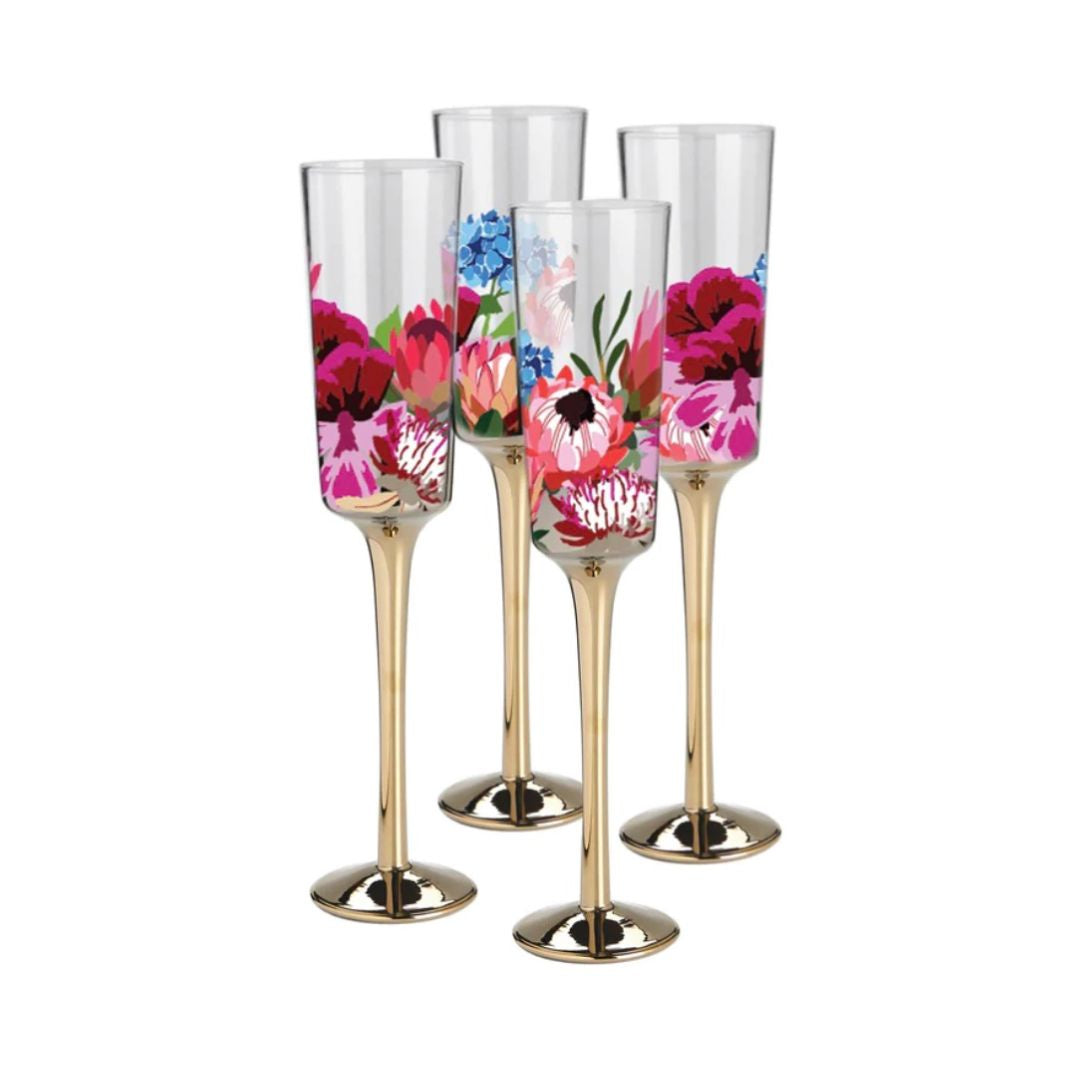 nel lusso botanic blooms champagne flutes