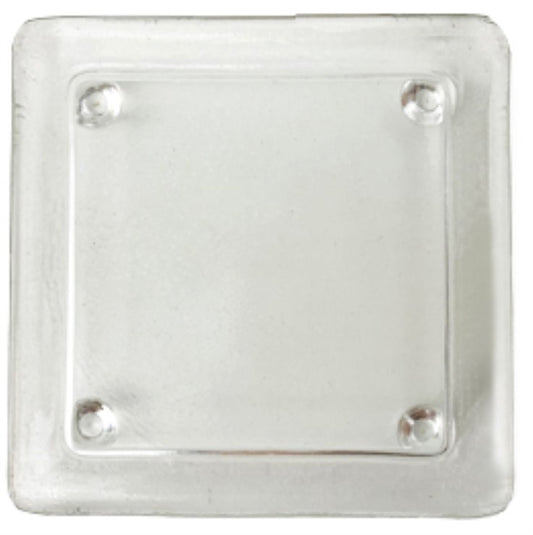 glass candleholder plate square 7.5cm
