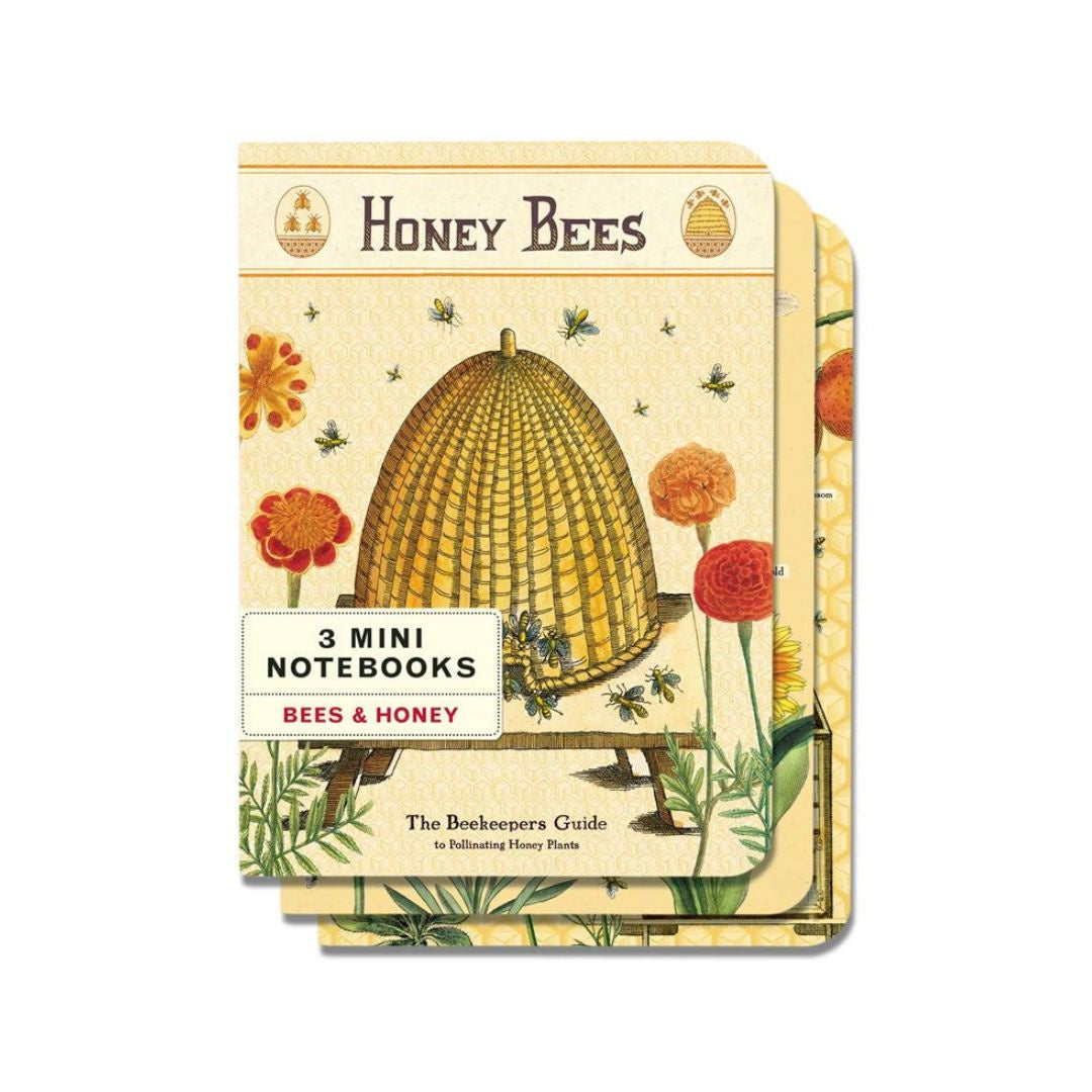 cavallini bees honey mini notebook set 3