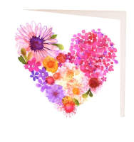 gift card 7cm flower heart