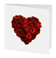 gift card 7cm red rose heart